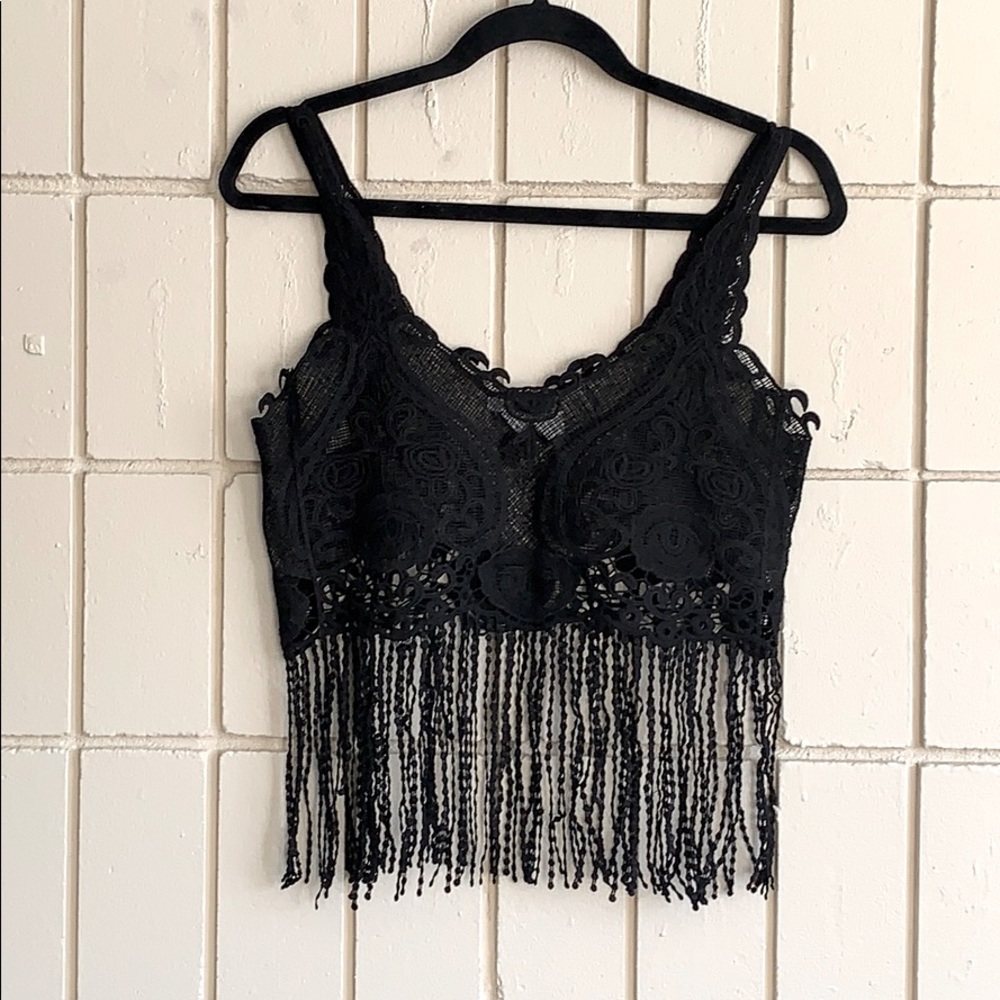 Beautiful black see-through crop top